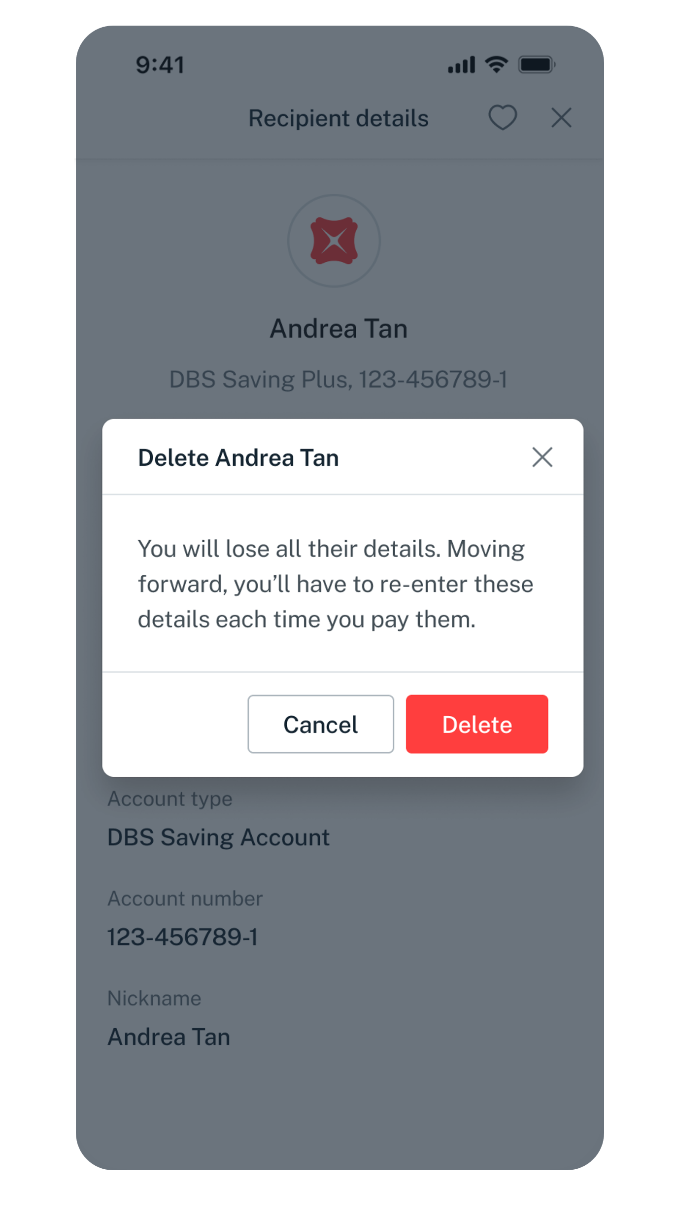 confirm deletion