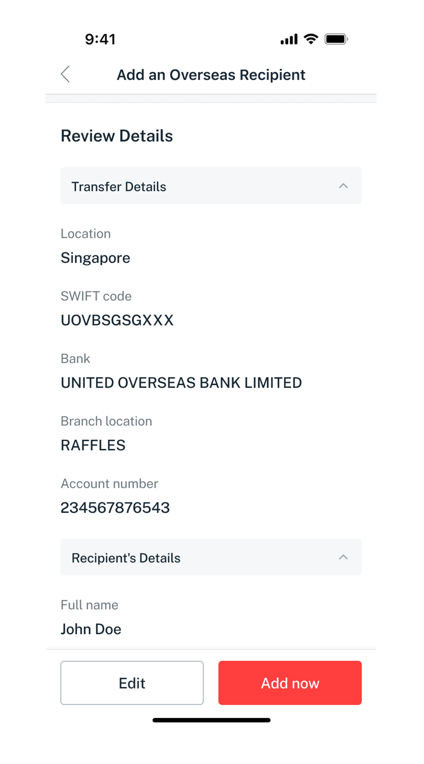 review recipient