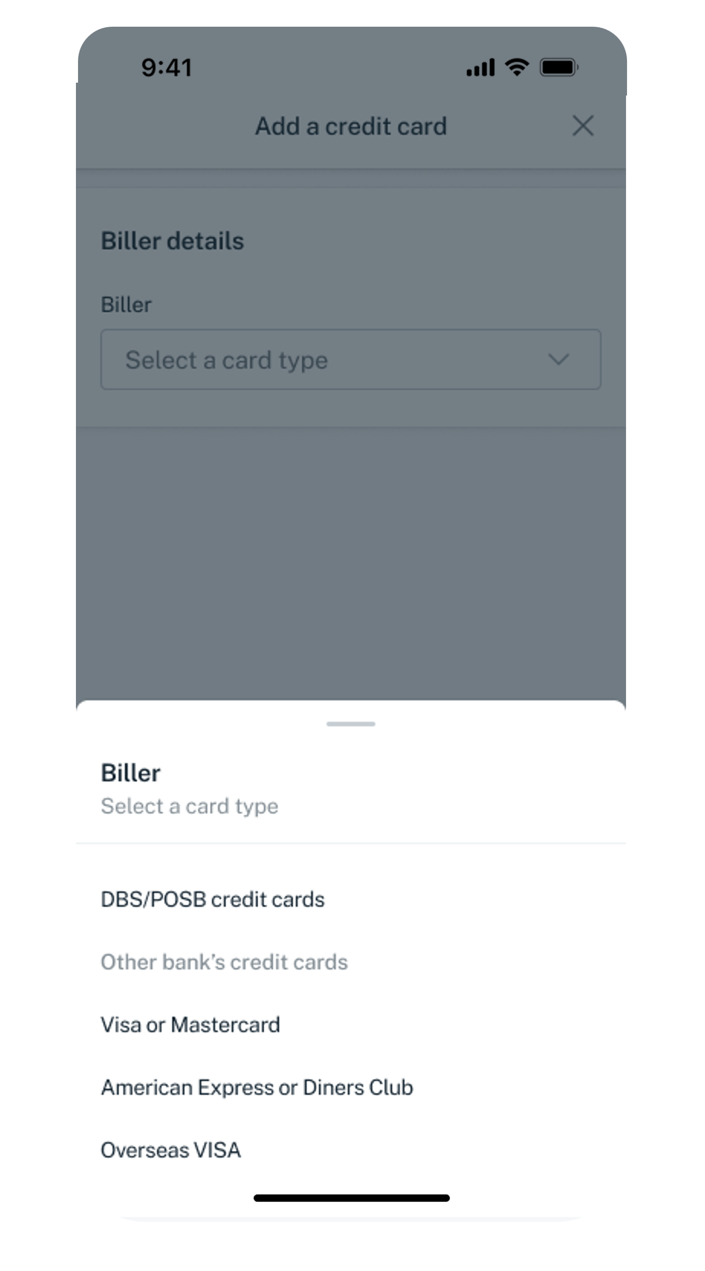 select card type