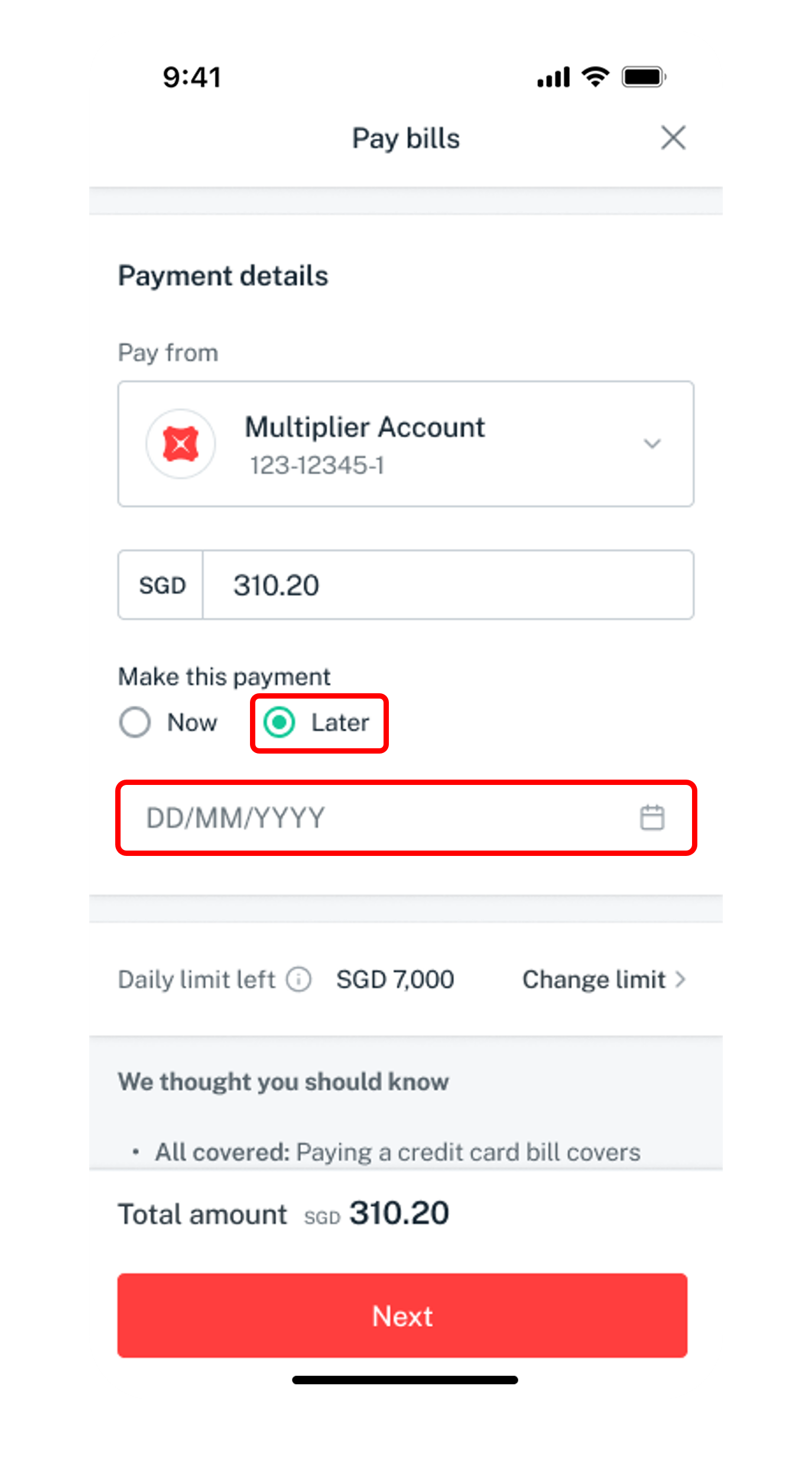 schedule payment
