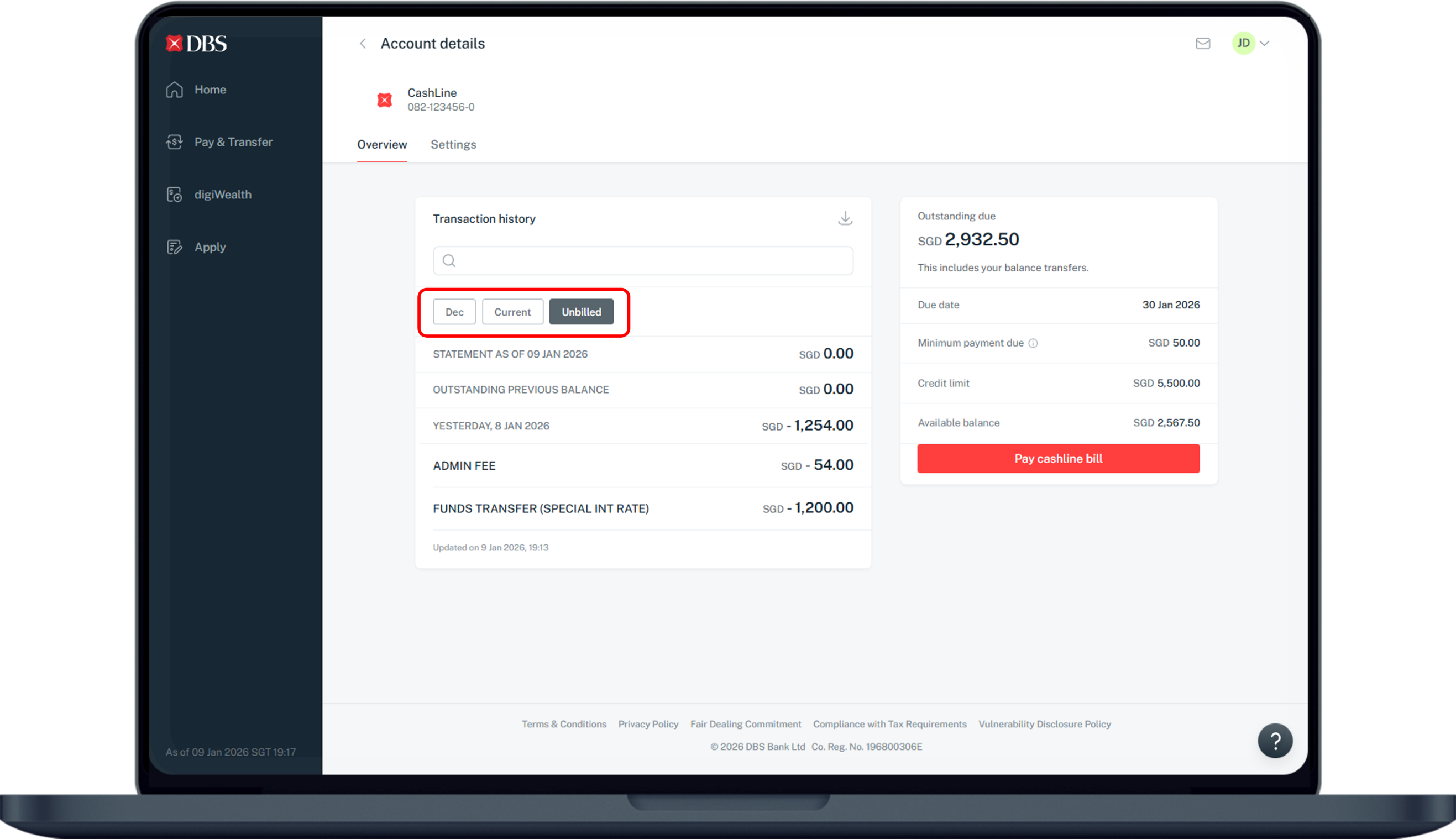 transaction history