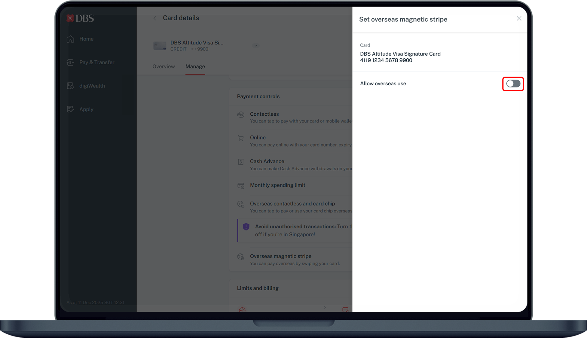toggle on/off