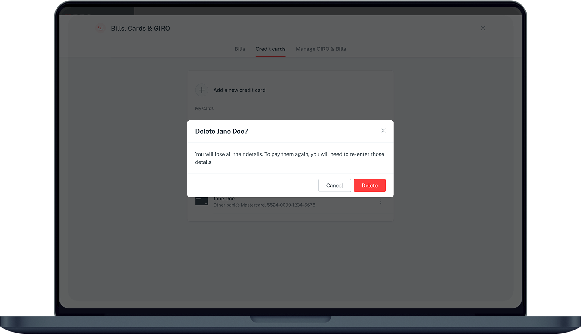confirm deletion