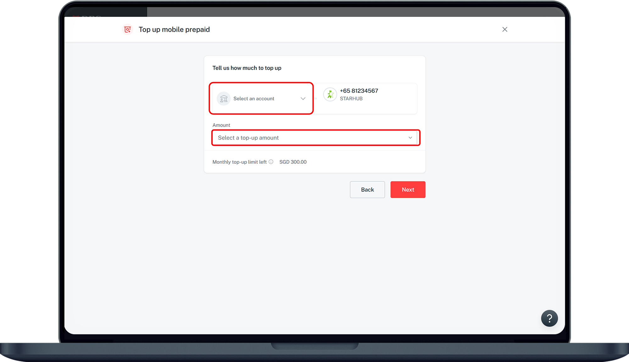 topup amount